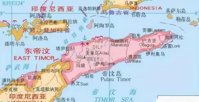 千米印尼和东帝汶共同拥有帝汶岛面积为308万平方(图2)